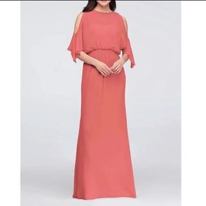NWT Coral Cold-Shoulder Bridesmaid Dress